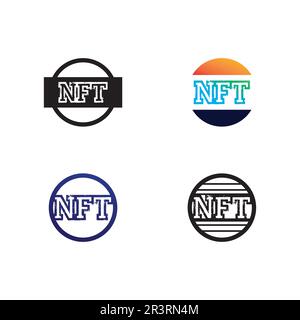 NFT letter and font technology  line icon set Crypto Icon or Logo Symbol vector illustration Stock Vector