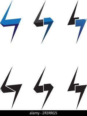 electric Vector lightning icon logo and symbols Stock Vector