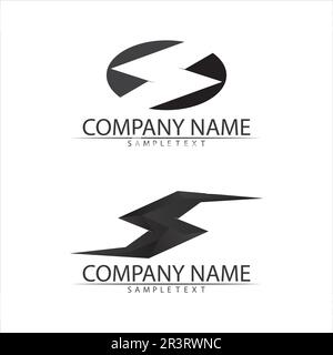 flash electric Vector lightning icon logo and symbols Stock Vector