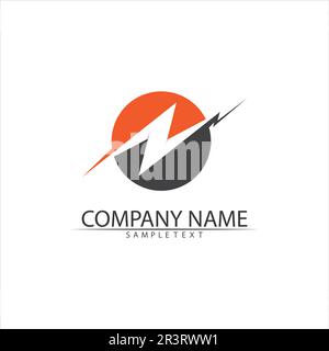 flash electric Vector lightning icon logo and symbols Stock Vector