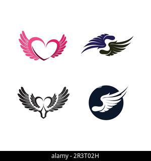 Wing  bird falcon love logo Stock Vector