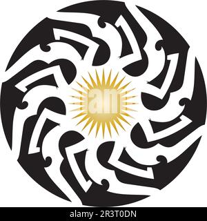triball tatto Red and blue Star falcon Logo Template vector icon Stock Vector