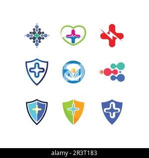 Human care logo and  character logo sign illustration vector design Stock Vector