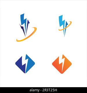 flash electric Vector lightning icon logo and symbols Stock Vector
