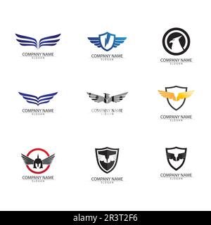 Falcon Eagle Bird Logo Template Vector Icon Stock Vector