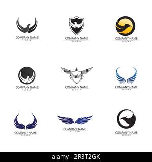 Falcon Eagle Bird Logo Template Vector Icon Stock Vector