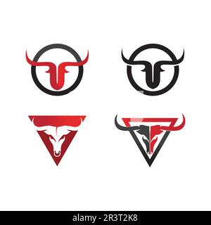Bull logo and symbols vector template icons app Stock Vector