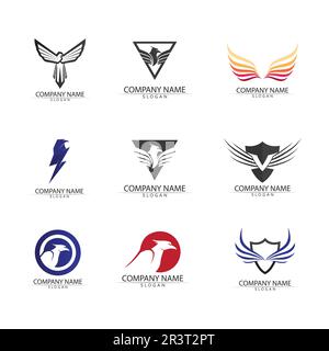 Falcon Eagle Bird Logo Template Vector Icon Stock Vector