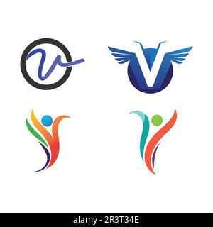 V Letter Logo Template vector icon illustration Stock Vector