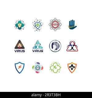 virus,coronavirus, Bacteria, Germs and Microbe isolated on white background. Vector Icon Illustration Stock Vector