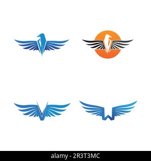 Falcon Eagle Bird Logo Template Vector Icon Stock Vector