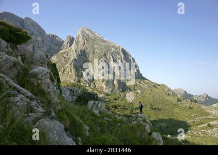 Morro d'en Pelut, 1319 metros. Escorca.Sierra de Tramuntana.Mallorca.Islas Baleares. España. Stock Photo