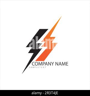 flash electric Vector lightning icon logo and symbols Stock Vector