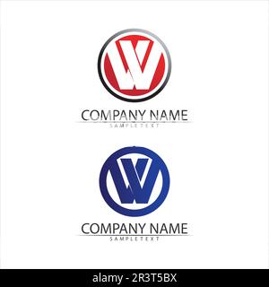 W Letter Logo Template vector illustration design Stock Vector