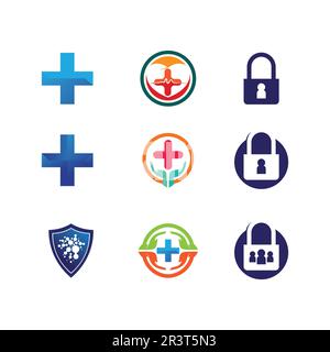Human care logo and  character logo sign illustration vector design Stock Vector
