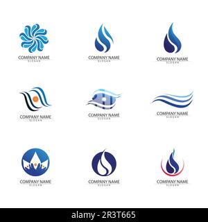 water wave logo design template Stock Vector
