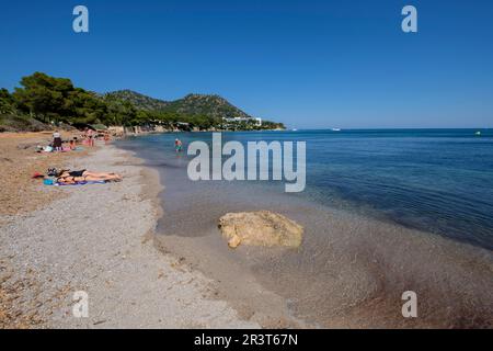 playa de Es Ribell, Cala sa Marjal, Costa de los Pinos, Son Servera, mallorca, balearic islands, spain. Stock Photo