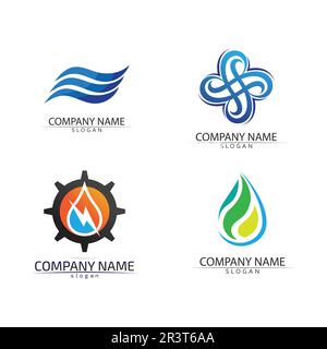 water wave logo design template Stock Vector
