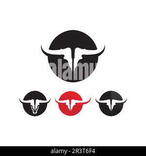 Bull logo and symbols vector template icons app Stock Vector
