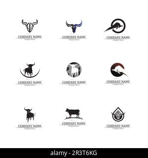 Bull horn logo and symbol template icons app Stock Vector