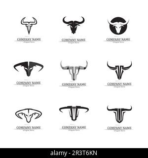 Bull horn logo and symbol template icons app Stock Vector