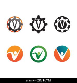 V Letter Logo Template vector icon illustration Stock Vector