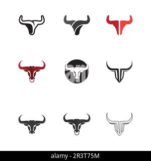 Bull horn logo and symbol template icons app Stock Vector