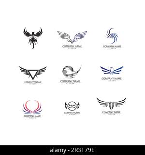 Falcon Eagle Bird Logo Template Vector Icon Stock Vector