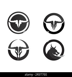 Bull logo and symbols vector template icons app Stock Vector