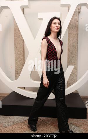 Alice Pagani attends Louis Vuitton Cruise Show 2024 photocall at Isola  Bella in Stresa, Italy