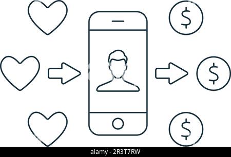 Monetization icon. Monochrome simple sign from blogging collection. Monetization icon for logo, templates, web design and infographics. Stock Vector
