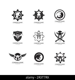 spartan logo icon designs vector Stock Vector
