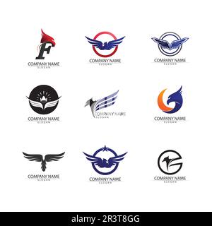 Falcon Eagle Bird Logo Template Vector Icon Stock Vector