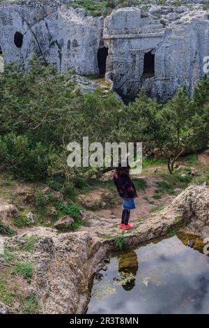 necropolis, Cala Morell, Ciutadella, Menorca, Balearic Islands, Spain. Stock Photo