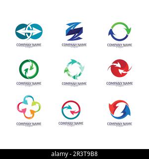Arrow vector illustration icon Logo Template design Stock Vector