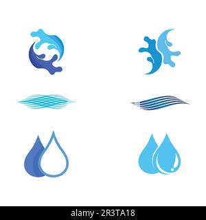 water wave logo design template Stock Vector