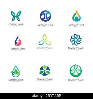 wave logo Isolated round shape logo. Blue color logotype. Flowing water image. Sea, ocean, river surface. Stock Vector