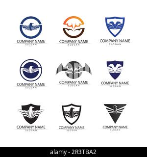 Falcon Eagle Bird Logo Template Vector Icon Stock Vector