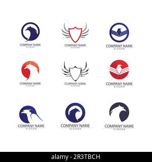 Falcon Eagle Bird Logo Template Vector Icon Stock Vector
