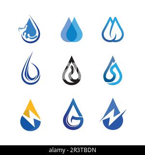 wave and Water drop Logo Template vector illustration design Stock Vector
