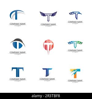 letter T logo image and font T design graphic  vector Stock Vector