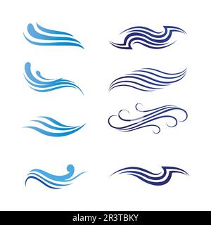 wave and Water drop Logo Template vector illustration design Stock Vector