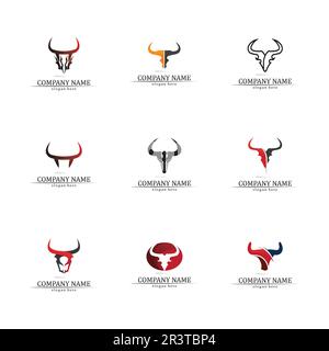 Bull horn logo and symbol template icons app Stock Vector