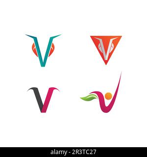 V Letter Logo Template vector icon illustration Stock Vector