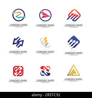 Arrow vector illustration icon Logo Template design Stock Vector