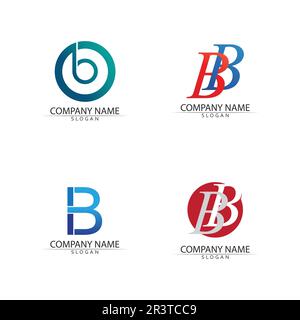 Abstract letter b logo vector. B logo symbol icon design template. Stock Vector