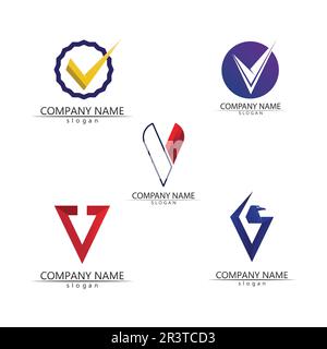 V Letter Logo Template vector icon illustration Stock Vector