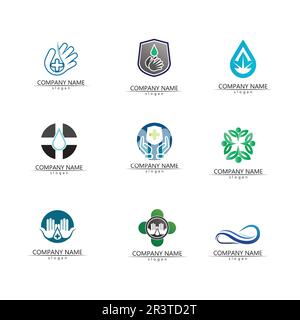 health protection with shield logo design vector template for medical or insurance company-vector Stock Vector