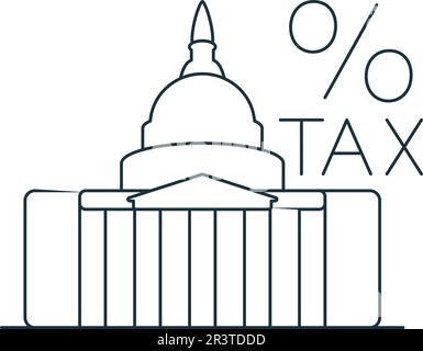 Federal income tax icon. Monochrome simple sign from common tax collection. Federal income tax icon for logo, templates, web design and infographics. Stock Vector