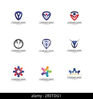 People Icon work group Vector  logo illustration design Stock Vector